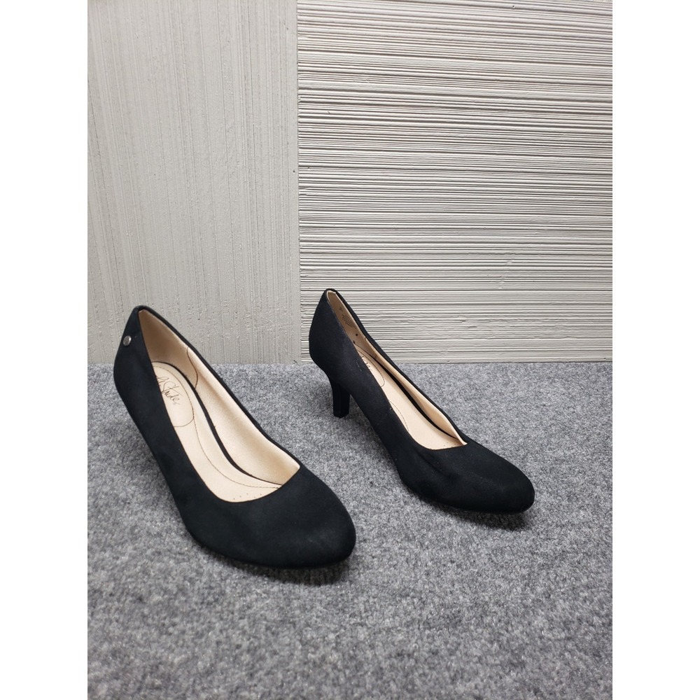 Life Stride Women Dress Pumps 9M Black Slip On Round Toe Mid Heel Comfort Career